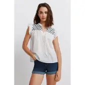 Springfield Bluse mørkeblå / hvid
