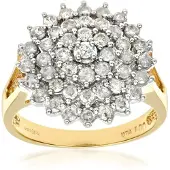 Diamant L'Eternel Ring 'Cluster-Ring aus 750 Gelbgold mit Diamant' guld