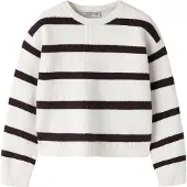 Name it Bluse - Strik - NkfVnilla - Cloud Dancer/CHOCOLATE PLUM - - 6 år (116) - Bluse