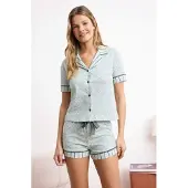 Trendyol Shorty grå / mint / offwhite