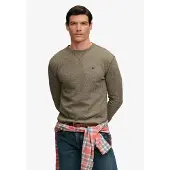 Superdry Superdrytil mænd. M6010973A Grøn slub-vaffel langærmet t-shirt (L), Casual, Bomuld