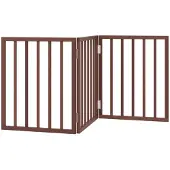 vidaXL hundelåge 3 paneler 150 cm foldbar poppeltræ brun