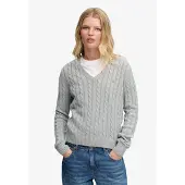 Superdry Superdrytil kvinder. W6110748A Grå Washed Cable striktrøje (XS), Casual, Bomuld