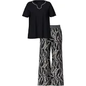 Ulla Popken Pyjamas sort / hvid