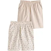 Next Pyjamasbukser creme / ecru / choko / magenta