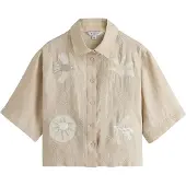 Next Bluse 'N. Premium' beige / mørkebeige / hvid