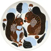 Marimekko Kurre tallerken White-brown-black-light blue