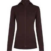 Icebreaker - Fleece dame - W Merino 260 Quantum LS Zip Hoodie Bittersweet til UnisexUld - Størrelse M - Lilla