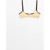 Massimo Dutti - Female - Bikini-Bh Med Kontrast - Vanilje - M
