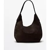 Massimo Dutti - Female - Miniskuldertaske I Spaltlæder - Chokolade - 01