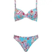 Olympia Bikini lyseblå / oliven / magenta / hvid
