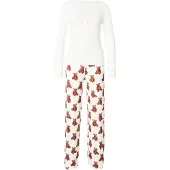 GUESS Pyjamas 'ARIA' lysebrun / sort / hvid