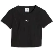 Puma Essentials Ribbed Baby Tee Women, Clothing, Black, L