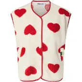 Pieces Vest beige / rød