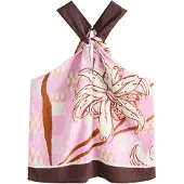 Next Bluse brun / pink / lyserød / offwhite