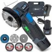 GEKO mini slibemaskine vinkelsliber batteri-børsteløs 76 mm 2x2.0Ah 12V