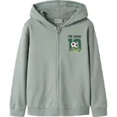 Name it Sweatjakke 'NKMVOLTINUS' grøn / siv / sort / hvid