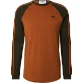 Adidas Originals Bluser & t-shirts '3-Stripes Long Sleeve' mørkebrun / mandarin
