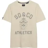 Superdry Superdrytil mænd. M1012431A Gothic Varsity beige T-shirt (M), Casual, Bomuld, Korte ærmer