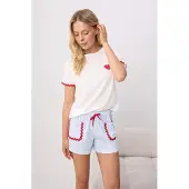 Trendyol Shorty lysebeige / pastelblå / rød