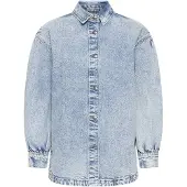 PULZ Bluse 'Atlee' blue denim