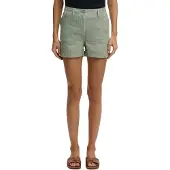 Superdry Superdrytil kvinder. W7110496A Shorts Mid Rise hør grøn (28), Casual, Linned