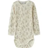 Name it Body l/æ - Uld - NmfWang - Snow White/Flowers/Leafs - - 3 år (98) - Body L/Æ
