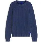 HUGO Bomuldssweater med ribstruktur