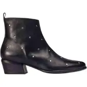 Wonders Wonderstil kvinder. D-2002 Fei 02 ankelstøvler i læder, sort (37), 3-5 cm, Lynlås, Casual