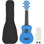 vidaXL ukulelesæt med taske til børn 21 babyblå