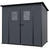 PRIMEYARD 213 x 145 cm redskabsskur i plast, antracitgrå