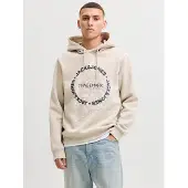 Jack & Jones Sweatshirt 'JJBENSON' beige / mørkeblå