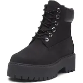 Timberland Timberlandunisex til børn. TB0A6EV9W051 Stone Street læderstøvler i sort (32), Fast, Nubuck, Blonder, Casual, børnetøj