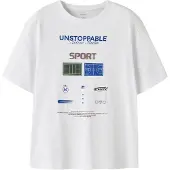 Name it T-shirt - NkmTheo - Bright White - - 7-8 år (122-128) - T-Shirt