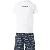 Calvin Klein Underwear Pyjamas kort mørkeblå / hvid