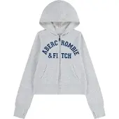 Abercrombie & Fitch Sweatjakke natblå / himmelblå / grå-meleret