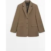 Massimo Dutti - Female - Habitjakke I 100 % Melange-Uld - Camel - 42