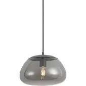 QAZQA Retro pendellampe gunmetal med røgglas - Giselle