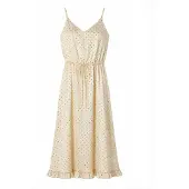 Coster Copenhagen Kjole ' Dot ' beige