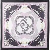 Liu Jo Sjal lysegul / aubergine / blomme / offwhite