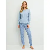 Calida Pyjamas navy / lyseblå / mørkegul