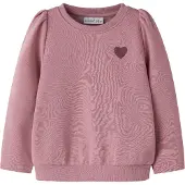 Name it Sweatshirt - NmfVima - Lilas/Heart Embroidery - - 2 år (92) - Sweatshirt