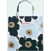 Marimekko Pieni Unikko taske 44x43 cm White-blueberry-cold blue-dark brown