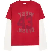 Bershka Bluser & t-shirts rød / bordeaux / burgunder / hvid