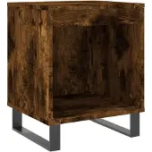 vidaXL sengebord 40x35x50 cm konstrueret træ røget egetræsfarve