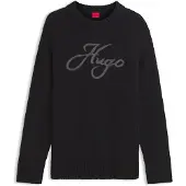 HUGO Oversize-fit alpaca-blend sweater with script logo