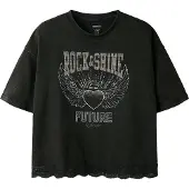 Name it T-shirt - NkfJayla - Black Beauty - - 9-10 år (134-140) - T-Shirt
