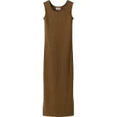 Name it Kjole - Maxi - Slim - Bred Rib - NkfJenna - Sepia - - 7 år (122) - Kjole