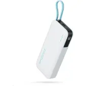 Cuktech CUKP200NGLLG 55W 20000mAh powerbank med indbygget USB-C-kabel - hvid