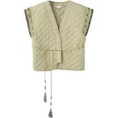 MANGO TEENS Vest 'HILARY' oliven / pastelgrøn / sort / hvid